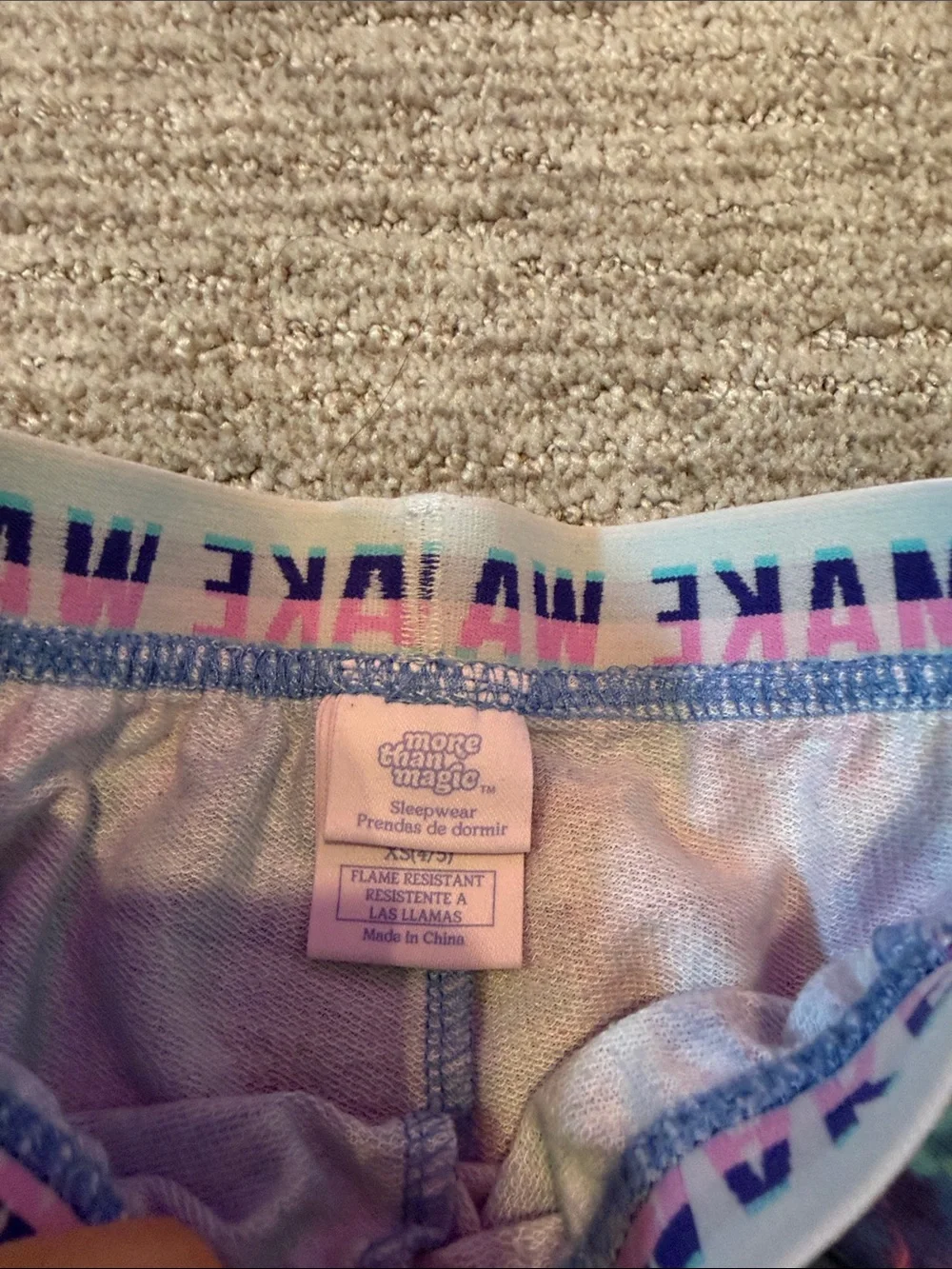 More Than Magic Girls Blue Purple Galaxy Print Athletic Shorts with Pink Trim